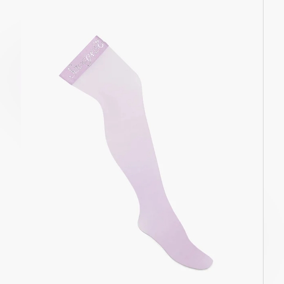 SAVAGE X FENTY DIVORCE COURT THIGH-HIGH STAY-UP STOCKINGS PURPLE LITE SIZE M/L - Picture 3 of 7